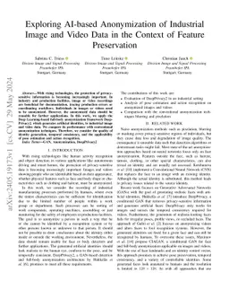 Exploring AI-based Anonymization of Industrial Image and Video Data in
  the Context of Feature Preservation
