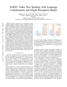 LOGO: Video Text Spotting with Language Collaboration and Glyph
  Perception Model