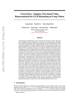 VideoTree: Adaptive Tree-based Video Representation for LLM Reasoning on Long Videos
