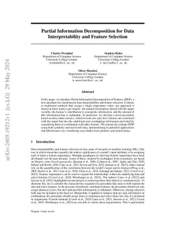 Partial Information Decomposition for Data Interpretability and Feature Selection