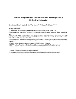 Domain adaptation in small-scale and heterogeneous biological datasets