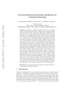 Forward-Backward Knowledge Distillation for Continual Clustering