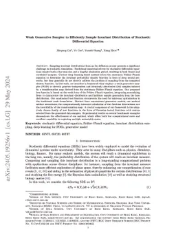 Weak Generative Sampler to Efficiently Sample Invariant Distribution of Stochastic Differential Equation