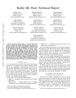 Kotlin ML Pack: Technical Report