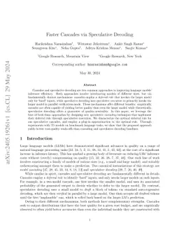 Faster Cascades via Speculative Decoding