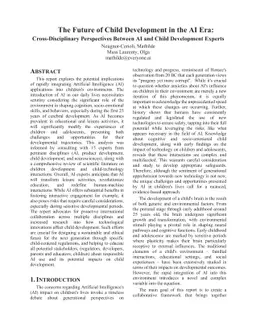 The Future of Child Development in the AI Era. Cross-Disciplinary
  Perspectives Between AI and Child Development Experts