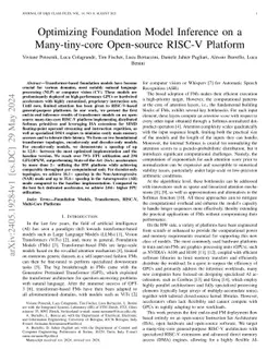 Optimizing Foundation Model Inference on a Many-tiny-core Open-source
  RISC-V Platform