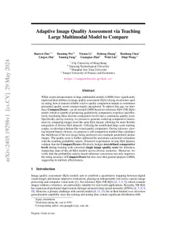 Adaptive Image Quality Assessment via Teaching Large Multimodal Model to
  Compare