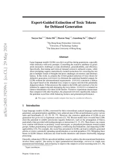 Expert-Guided Extinction of Toxic Tokens for Debiased Generation