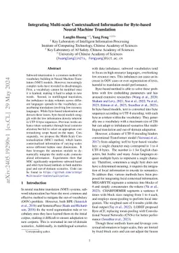 Integrating Multi-scale Contextualized Information for Byte-based Neural
  Machine Translation