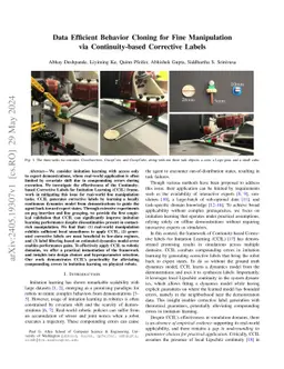 Data Efficient Behavior Cloning for Fine Manipulation via
  Continuity-based Corrective Labels