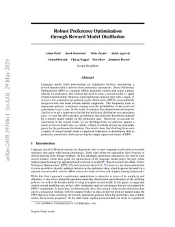 Robust Preference Optimization through Reward Model Distillation