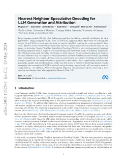 Nearest Neighbor Speculative Decoding for LLM Generation and Attribution