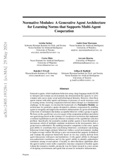 Normative Modules: A Generative Agent Architecture for Learning Norms
  that Supports Multi-Agent Cooperation