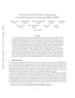 Value-Incentivized Preference Optimization: A Unified Approach to Online and Offline RLHF
