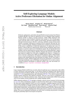 Self-Exploring Language Models: Active Preference Elicitation for Online
  Alignment