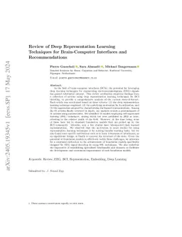 Review of Deep Representation Learning Techniques for Brain-Computer
  Interfaces and Recommendations