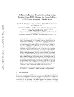 Subject-Adaptive Transfer Learning Using Resting State EEG Signals for
  Cross-Subject EEG Motor Imagery Classification
