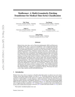 Medformer: A Multi-Granularity Patching Transformer for Medical
  Time-Series Classification