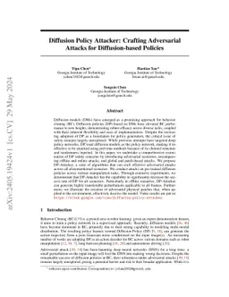 Diffusion Policy Attacker: Crafting Adversarial Attacks for
  Diffusion-based Policies