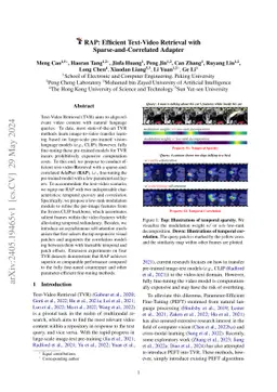 RAP: Efficient Text-Video Retrieval with Sparse-and-Correlated Adapter