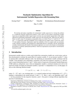 Stochastic Optimization Algorithms for Instrumental Variable Regression
  with Streaming Data