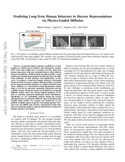 Predicting Long-Term Human Behaviors in Discrete Representations via
  Physics-Guided Diffusion