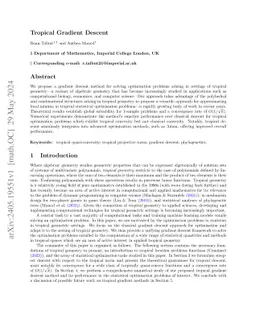 Tropical Gradient Descent