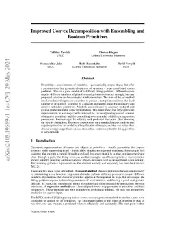 Improved Convex Decomposition with Ensembling and Boolean Primitives