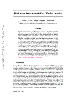 Blind Image Restoration via Fast Diffusion Inversion