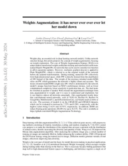 Weights Augmentation: it has never ever ever ever let her model down