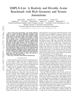 SMPLX-Lite: A Realistic and Drivable Avatar Benchmark with Rich Geometry
  and Texture Annotations