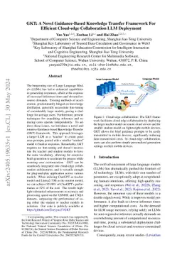 GKT: A Novel Guidance-Based Knowledge Transfer Framework For Efficient
  Cloud-edge Collaboration LLM Deployment