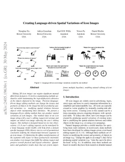 Creating Language-driven Spatial Variations of Icon Images