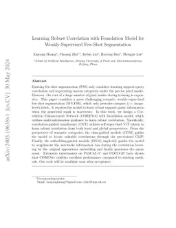 Learning Robust Correlation with Foundation Model for Weakly-Supervised
  Few-Shot Segmentation