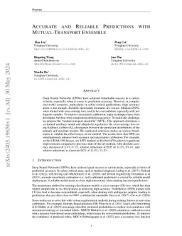 Accurate and Reliable Predictions with Mutual-Transport Ensemble
