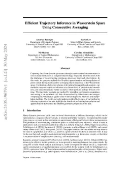 Efficient Trajectory Inference in Wasserstein Space Using Consecutive Averaging