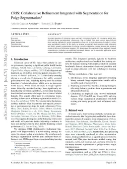 CRIS: Collaborative Refinement Integrated with Segmentation for Polyp
  Segmentation