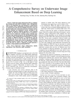 A Comprehensive Survey on Underwater Image Enhancement Based on Deep
  Learning