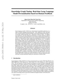 Knowledge Graph Tuning: Real-time Large Language Model Personalization
  based on Human Feedback