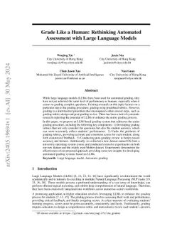 Grade Like a Human: Rethinking Automated Assessment with Large Language
  Models