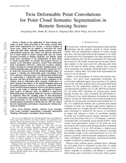 Twin Deformable Point Convolutions for Point Cloud Semantic Segmentation
  in Remote Sensing Scenes