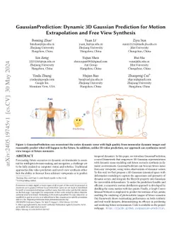 GaussianPrediction: Dynamic 3D Gaussian Prediction for Motion
  Extrapolation and Free View Synthesis