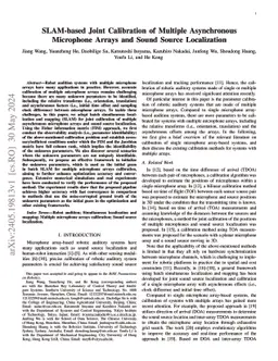 SLAM-based Joint Calibration of Multiple Asynchronous Microphone Arrays
  and Sound Source Localization