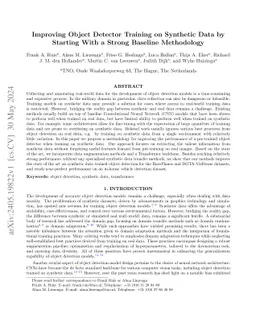 Improving Object Detector Training on Synthetic Data by Starting With a
  Strong Baseline Methodology