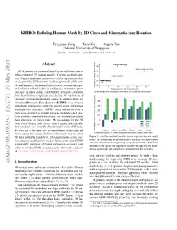KITRO: Refining Human Mesh by 2D Clues and Kinematic-tree Rotation