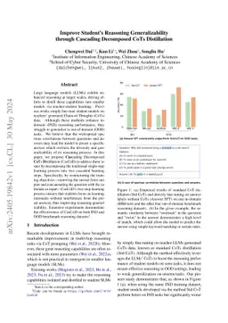 Improve Student's Reasoning Generalizability through Cascading
  Decomposed CoTs Distillation