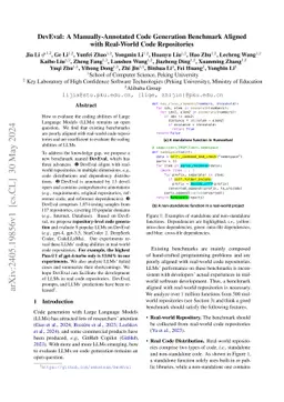 DevEval: A Manually-Annotated Code Generation Benchmark Aligned with
  Real-World Code Repositories
