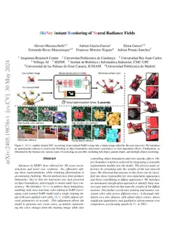 IReNe: Instant Recoloring of Neural Radiance Fields