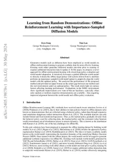 Learning from Random Demonstrations: Offline Reinforcement Learning with
  Importance-Sampled Diffusion Models